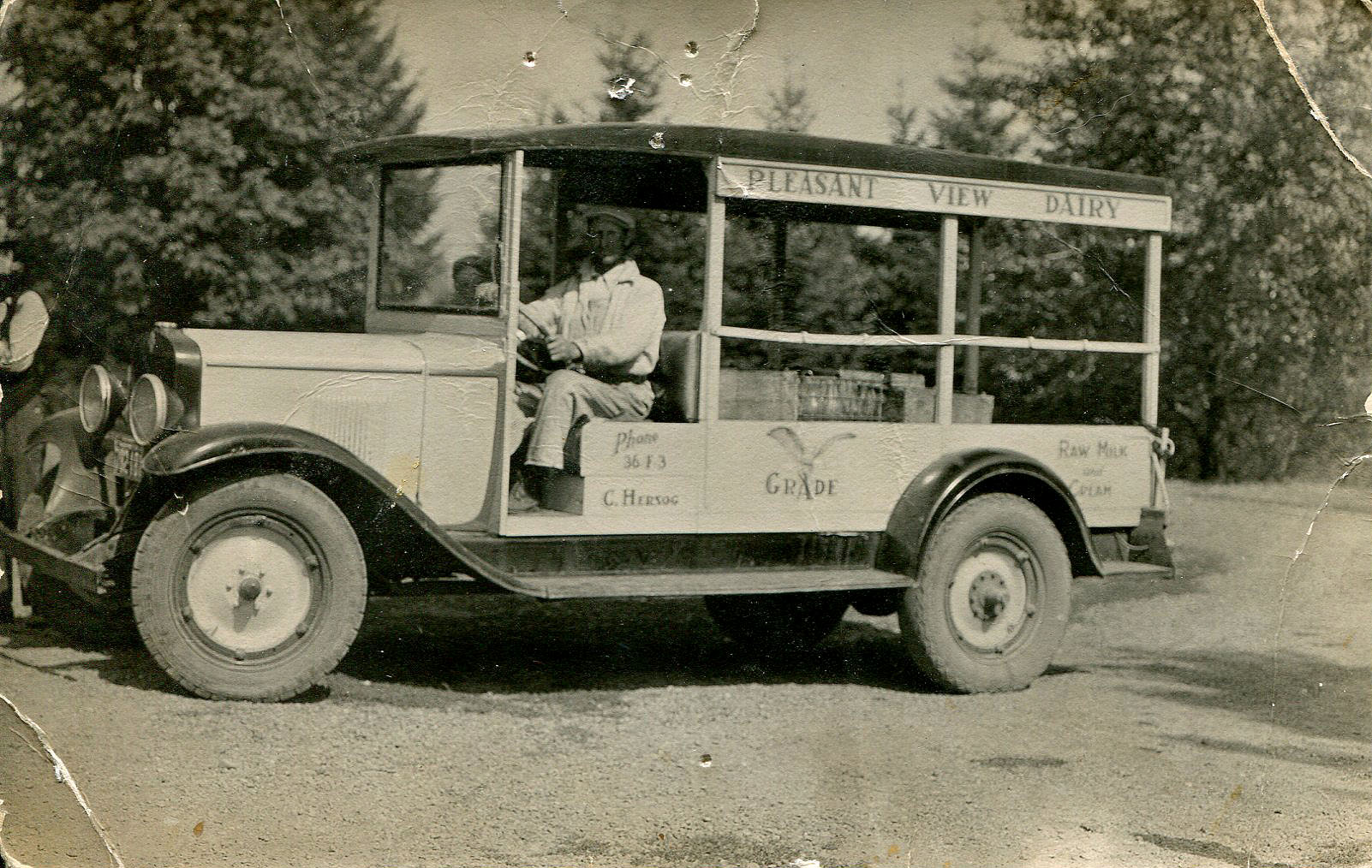 A milk truck in the 1920s